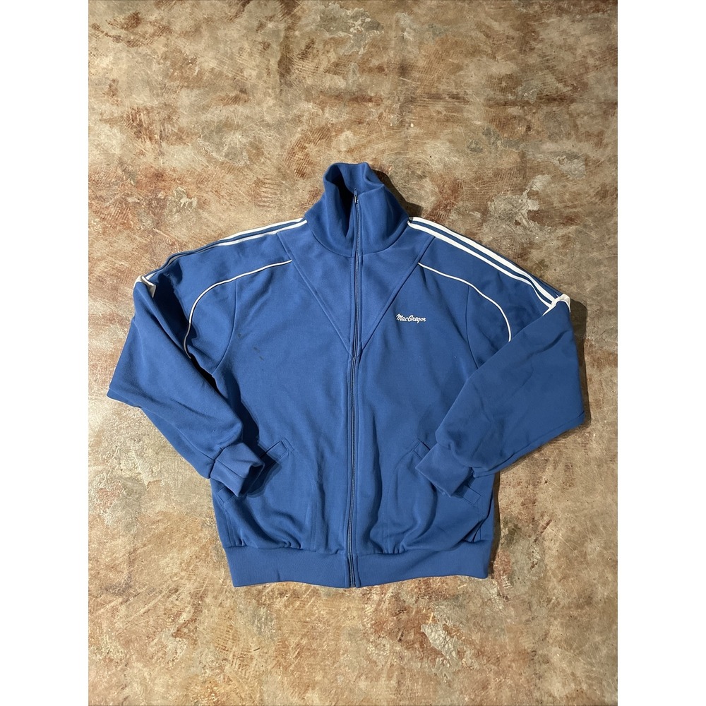 Vintage MacGregor Blue Full Zip Track‎ Jacket Coat 90s Sz L